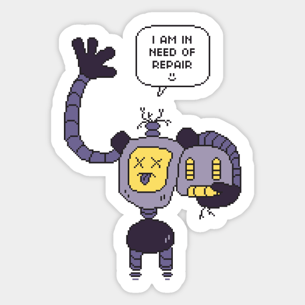 Repair Pixel Robot Sticker by SaruHime